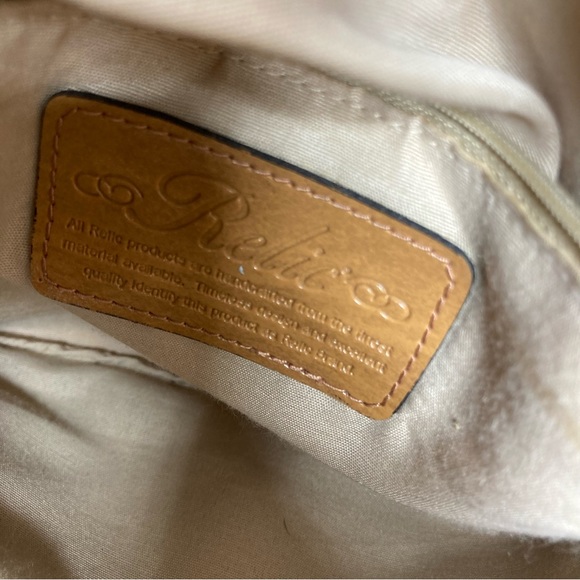 Vintage Relic By Fossil Shoulder Bag Tan Woven Leather 11x8" - Picture 14 of 16